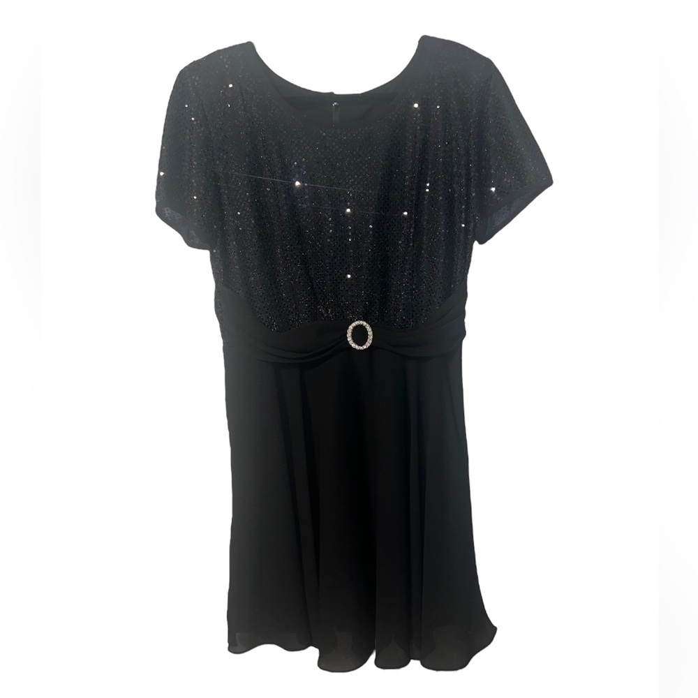EUC Molly Malloy Vintage Black and Sequin Formal Cocktail Size 18